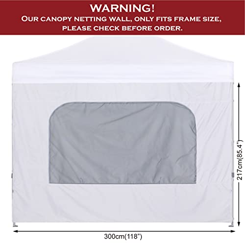 COOSHADE Instant Canopy SunWall 10x10 Canopy SideWall for Pop up Canopy Tent, 1 Pack Sidewall with Mesh Window Only, White - color: White, size: 10x10-Net Window
