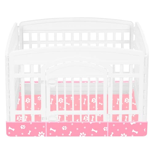 Dog Playpen Bottom for 36" Inch Pet Playpen with 4 Panels, Dog Crate Bottom Pet Tent Puppy Play Pen Bottom, Ideal for Indoor/Outdoor Use. Note: Playpen Not Included. (Pink) - color: Pink