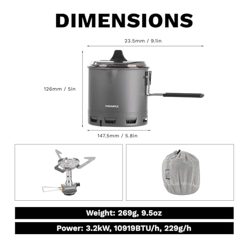 Fire-Maple Petrel Quickboil Pro Ultralight Cooking System – Compact & Fast-Boiling Backpacking Stove Pot Set, Ideal for Hiking, Solo Camping, Travelling, Hunting Trips | Petrel G2 Cooking Set - size: 7.9 Quarts