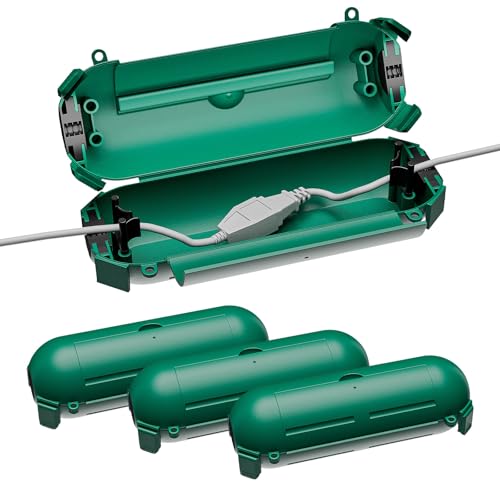 iwillink 4 Pack Outdoor Extension Cord Cover Waterproof - Weatherproof Electrical Connection Box for Outdoor Outlet, Plug, Socket, Christmas Holiday Decoration, Power Tool, Green - color: Green, size: 4 Pack