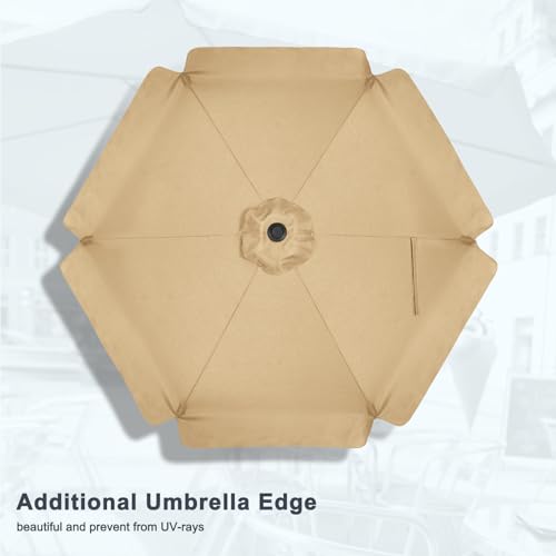MASTERCANOPY Valance Patio Umbrella for Outdoor Table Market,7.5ft,Khaki - color: Khaki, size: 7.5FT
