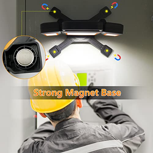 Tresda 30W Rechargeable Work Light, 3000 Lumen Magnetic Work Light Battery Powered, Waterproof Portable Cordless Job Site Lighting for Construction Site, Workshop, Garage, Camping, and Car Repairing - style: Magnetic Stand