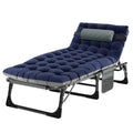 ABORON 3-in-1 Folding Patio Lounge Chair, 440LB Heavy-Duty Tri-Fold Guest Bed with Plush Cotton Cushion, No Assembly Adjustable Recliner for Office Nap, Patio Sunbathing, Poolside & Camping - color: River Astral