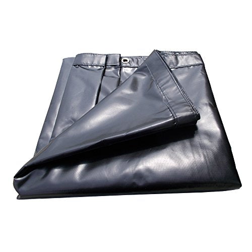 6 x 12 Waterproof, Heavy Duty Vinyl Tarp, 16 Mil Gauge - Great for Truck, Equipment, Roof, Construction, Kennel, Hay, and Camping Cover - color: Black, size: 6x12