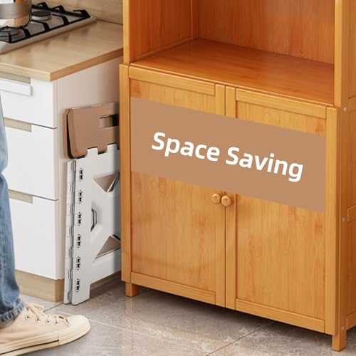 neotidy Foldable Step Stool (1 Pack), 12.9” Tall up to 300 lb Sturdy Plastic Folding Step Stool for Adults Kitchen Bathroom, Portable Small Stool Travel Foot Stool Dark Brown - color: Dark Brown