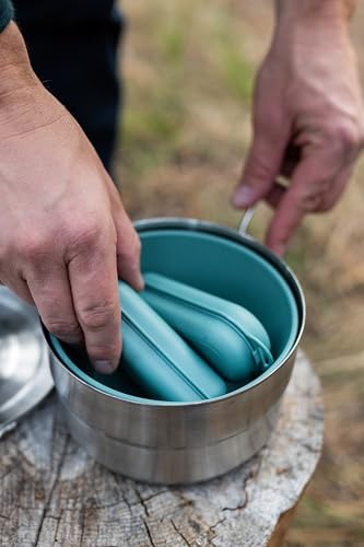 Stansport Stainless Steel Camping Cookware Set – Durable Nesting Mess Kit for Backpacking, Hiking & Outdoor Cooking – Compact Portable Pot & Pan with Carry Bag – Multiple Sizes for Family to Solo Use - style: 12 Piece