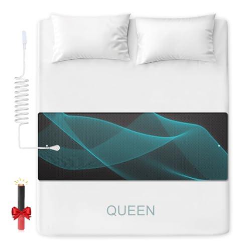 Grounding Mat for Queen Bed, Tear-Resistant PU Leather Grounding Blanket Anti-Slip Grounding Sheets with Cord, Balance Improve Sleep, Relieve Stress & Muscle Pain, Grounded Therapy (27"x60")