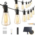 GUNABAY Outdoor Solar String Lights with Remote -100FT Wire and 50+1 LED shatterproof Bulbs,dimmable Waterproof Fairy Lights for Patio, Garden, Yard, Balcony & Party Decor - size: 100