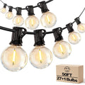 Outdoor String Lights, 50FT 27+1 G40 Edsion Bulbs Shatterproof Patio Lights Waterproof, Dimmable Connectable Globe Hanging Lights for Outside, Backyard, Bistro, Porch, Deck, Balcony - size: 50FT