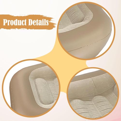 Inflatable Camping Lounger, Foldable Inflatable Sofa, Air Mattress, Couch for The Garden, Coffee - color: Coffee