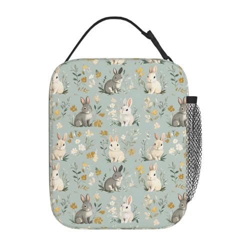 Bunny Lunch Box Insulated Lunch Bag for kids Girls Boys Women,Reusable Lunch Box Containers for Women Men,Durable Cooler Tote Bag Lunchbox for Office/School/Picnic - color: Bunny02