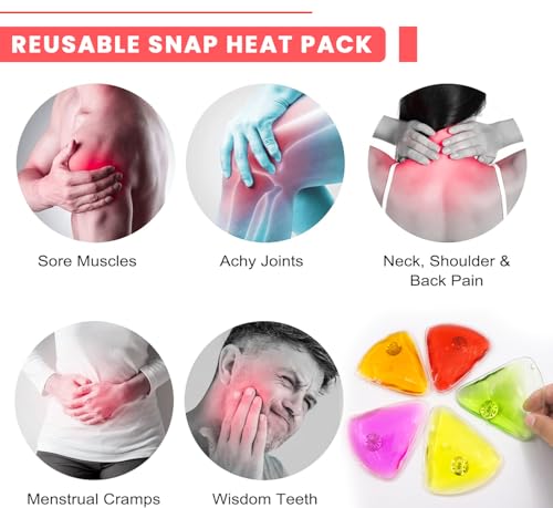 Reusable Pocket Hand Warmers, Reusable Snap Heat Pack, Pouch Gel Hand Warmers Used for Outdoor, Indoor, Working, Studying, Camping, Warm Gifts for Adults or Kids(Set of 5)