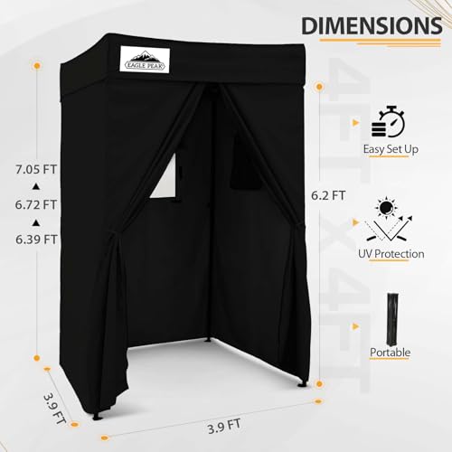 EAGLE PEAK Flex Compact 4x4 Pop-up Canopy Changing Room, Portable Privacy Dressing Room for Indoor Fashion Photoshoots, Camping, or Pool, Black - color: Black, size: 4x4 ft