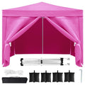 10x10 Pink Pop Up Canopy Tent Heavy Duty with 4 sidewalls Commercial Outdoor Party Tent Event Wedding Tents Instant Canopy Gazebo with Carry Bag UPF 50+ Waterproof - color: Pink, size: Standard 10x10FT 4sides