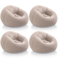 Realspring Inflatable Bean Bag Chairs Outdoor Blow up Camping Chairs Inflatable Lazy Sofa Folding Portable Bean Bag Loungers Couch for Movie Night(Coffee,4 Pcs) - color: Coffee