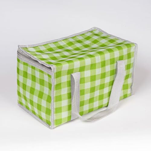 Insulated Picnic Bag Cooler Reusable, Beach Bag Cooler Bags with Zippered Top - Insulated Bag for Hot or Cold,Picnic Basket Collapsible, Picnic,Beach, Outdoor (13.8x7.9x7.9 in) - color: Green