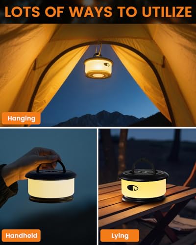 Camping String Lights, Retractable 32.8ft RGB Flash Lamp, Rechargeable Fairy LED Rope Lights Outdoor Waterproof, Portable Hanging Lantern for Outside Tent Patio Awning Garden RV Essentials - color: Black