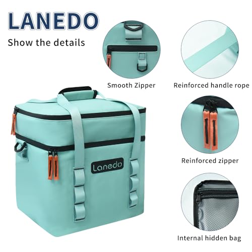 Lisa Lunch Soft Cooler 20/36 Can, Insulated Bag Portable Ice Chest Box for Lunch, Beach, Drink, Beverage, Travel, Camping, Picnic, Car, Trips, Cooler Leak-Proof - color: 20 Can light green