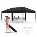 10x20 Pop Up Canopy Tent Outdoor Canopy with No Removable Sidewall One-Person Set Up Heavy Duty Commercial Instant Tent Shelter-Black - color: Black, size: 10x20FT/0-Sidewall
