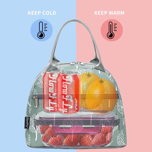 FlowFly Lunch Bag for Women Insulated Lunch Box Corduroy Lunch Tote Cooler for Travel Work Picnic, Dandelion - color: Dandelion
