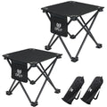 Opliy Camping Stool 2 Pack,13 Inch Portable Folding Stool for Outdoor Gardening and Beach Hiking Fishing,Foot Stool with Carry Bag (Black) - color: Black