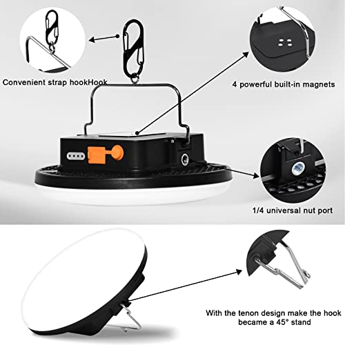 IODOO 16500mAh 60W Rechargeable Camping Light with Remote 3000LM 2700/4000/6500K LED Camping Lantern Portable IP65 Waterproof Tent Lights Power Failur - size: 60W (Remote)