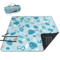 PY SUPER MODE Extra Large Waterproof Picnic Blankets 83x79 Inches - 5 Layer Outdoor Picnic Mat for Beach Camping Park Lawn, Windproof Anchor System with Stakes, Foldable Blue&Green - color: Blue&green