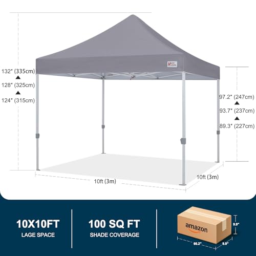 MASTERCANOPY Pop Up Canopy Tent Commercial Grade 10x10 Instant Shelter (Grey) - color: Gray, size: 10x10