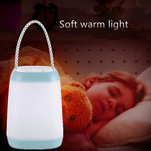 Night Light for Kids, USB Rechargeable Nursery Lamp Portable Camping Lantern with 3 Light Modes for Camping,Emergency,Bedroom,Indoor and Outdoor(Cyan, 1 Pack) - color: Cyan