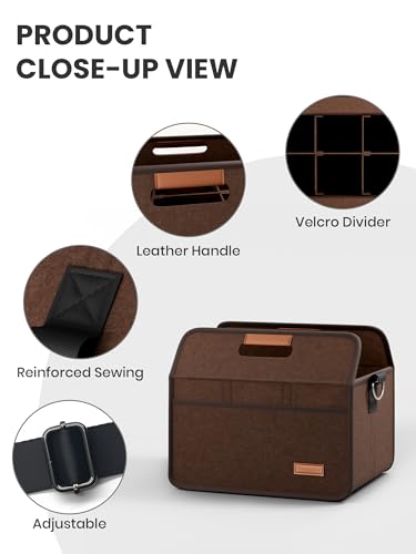 Fluxynara 6-Cup Reusable Felt Drink Carrier with Handle and Adjustable Shoulder Strap, Drink Holder for Car, Multi-Cup Drink Carrier Bag for Delivery, Travel, Picnics (Coffee Brown) - color: Coffee Brown, size: 6 Cups