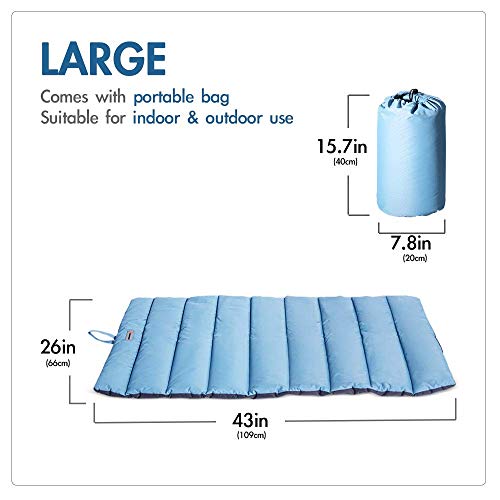 CHEERHUNTING Outdoor Dog Bed, Waterproof, Washable, Large Size, Durable, Water Resistant, Portable and Camping Travel Pet Mat - color: Blue, size: Large