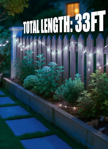 Minetom Solar String Lights, 2 Packs Total 66Ft 200 LED Solar Fairy Lights, Waterproof Solar Lights for Outside Patio Yard Tree Wedding Christmas, Pure White - color: Pure White, size: 2 Packs