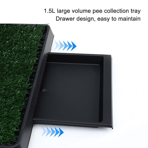 Zerodis Dog Grass Patch Potty, Artificial Reusable Washable Training Dog Grass Bathroom Turf with Pee Baffle and Tray for Small Medium Large Dogs (Small Size) - size: Small Size