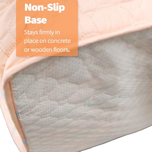 PJYuCien Dog Playpen Bottom Pad Fits for 36 Inch 4 Panels Exercise Pet Pen, Using as a Fence Stabilization and Puppy Pen Mat, Hoop and Loop Design, Orange (Playpen Not Included) - style: Orange Bottom, 36"Width, Orange ( Adhesive Tape Connections )