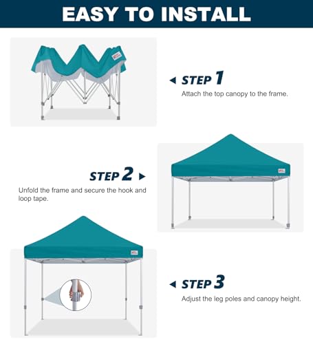 MASTERCANOPY Pop Up Canopy Tent Commercial Grade 10x10 Instant Shelter (Turquoise) - color: Turquoise, size: 10x10