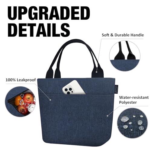 Aosbos Lunch Tote Bag, Insulated Lunch Box for Women, Leakproof Lunch Cooler Purse for Work, Blue - color: H. Classic Blue