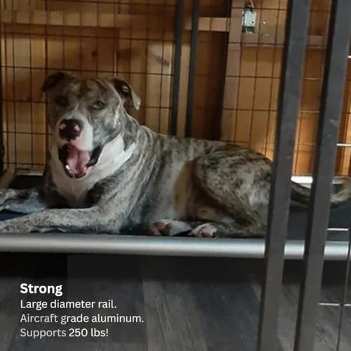 Kuranda Chewproof Elevated Crate Bed - Silver Aluminum - 25" x 18" - Vinyl - Smoke - color: Smoke, size: 25" x 18" - Silver Aluminum