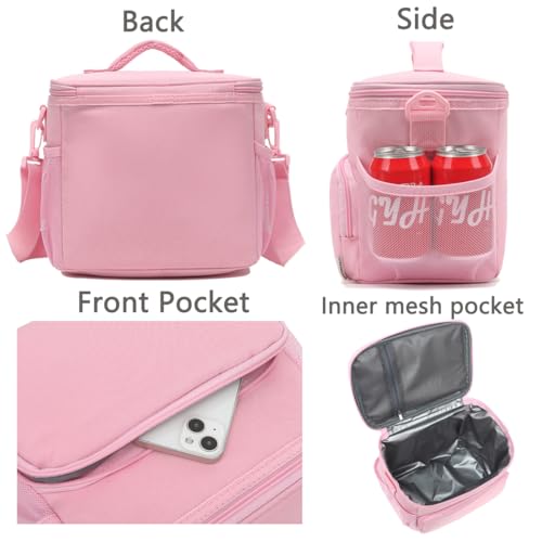 GYEUKHAM Insulated Lunch Bag for Adult/Women/Men, Reusable Large Lunch Box Cooler Soft Leakproof Tote, Thermal Meal Prep Lunch Pail with Adjustable Shoulder Strap for Picnic/Travel/Office,Pink - color: Pink