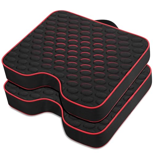 Stadium Seat Cushions - Portable Bleacher Cushions with 2.5" Extra Thick High-Density Foam and Massage Dots, Fashion Outdoor Seat Cushions for Sports Events, Travel, Camping, Chairs - 2 Pack - color: 2pack Black