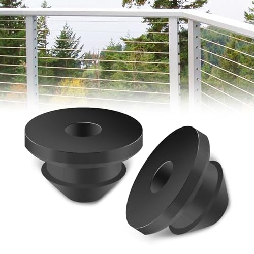 200Pack Rubber Cable Railing Grommets for 1/8" 5/32" 3/16" Cables for Wood/Metal Cable Railing Posts, 1/8" Level line Cable Railing Grommet,Cable Railing kit for Metal Posts…… - size: Horizontal
