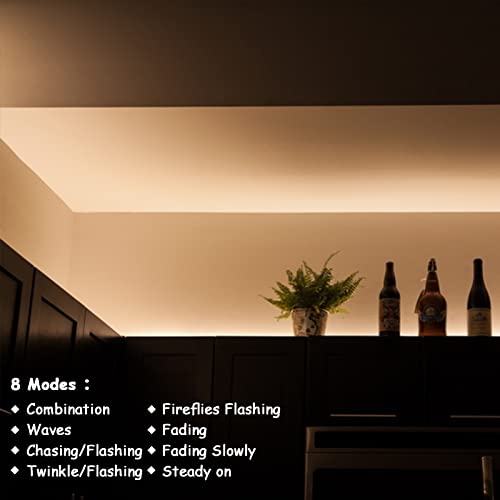 echosari Strip Lights Battery Operated, 16.5Ft 150 LED 2835 SMD Closet Strip Lights with Remote for Bedroom, Kitchen, Cabinet Décor (Warm White) - color: Warm White, size: 16.5ft