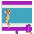Purple Water-Resistant, Sandproof 10x9ft Beach Blanket With Umbrella Hole–Beach Mat, Compact and Lightweight, Stuff Sack, 4 Stakes, Sand Pockets, Works with Beach Canopies, Umbrellas, Kids Tent - color: Purple, size: 9x10