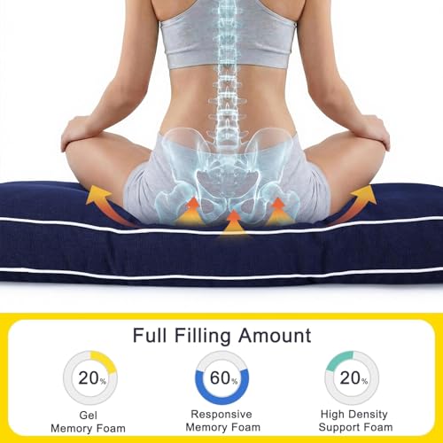 Favoyard Indoor/Outdoor Bench Cushion 36 x 14 Inch Waterproof & 3-Year Fade-Resistant Patio Furniture Cushions for Garden Porch Swing Chair Tufted Pad for Sofa Couch Seat with Ties, Blue - color: Blue, size: 36 x 14 In