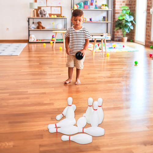 Toddmomy Kids Mini Bowling Set with 10 Pins & 2 Balls, Indoor Outdoor Sports Toy for Toddlers Ages 3-6, Educational Family Games for Boys Girls, Party Favors Birthday Gift (6.3in Tall)
