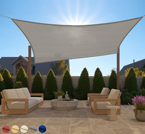 GORILLA GRIP Heavy Duty Sun Shade, UV Protection Fade Tear and Rust Resistant Rectangle Sunshade Canopy, Curved Edges Blocks Sunlight, Breathable Sail, Outdoor Patio, Lawn Garden, 6x10 FT Gray - color: Graphite, size: 6' X 10', style: Rectangle