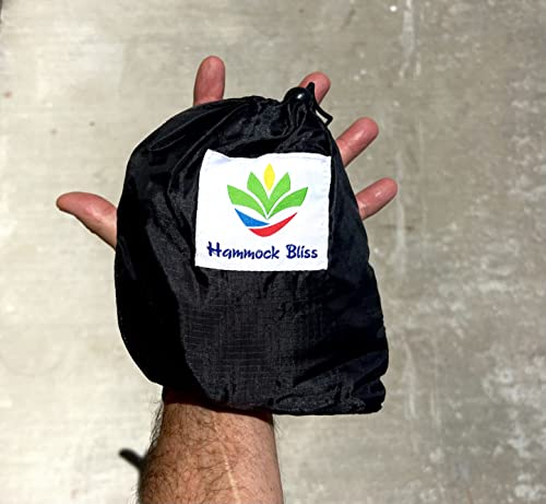 Hammock Bliss - Ultralight Travel Daypack - Lightweight Packable Backpack - Foldable Hiking Backpacks - Waterproof Compact Folding Day Pack for Travel Camping Outdoor - Only 5.25 oz - color: Black