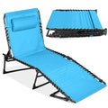 Best Choice Products Patio Chaise Lounge Chair, Portable Outdoor Folding Recliner for Lawn, w/ 8 Positions, Handles, 300lb Capacity - Light Blue - color: Light Blue