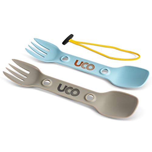 UCO Utility Spork 3-in-1 Combo Spoon-Fork-Knife Utensil - color: Stone Blue/Sand