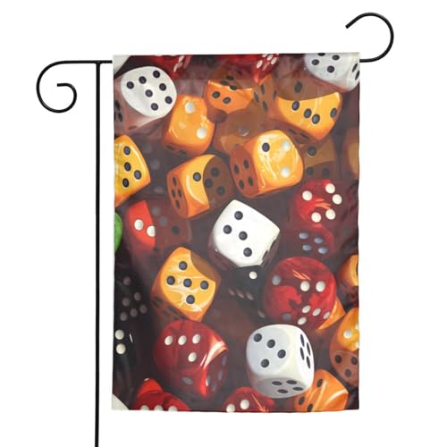 games dice set Printing Garden Flags 12x18in for Yard Decoration with 3cm Pole Position Width (Flag Only, No Flagpole Included)