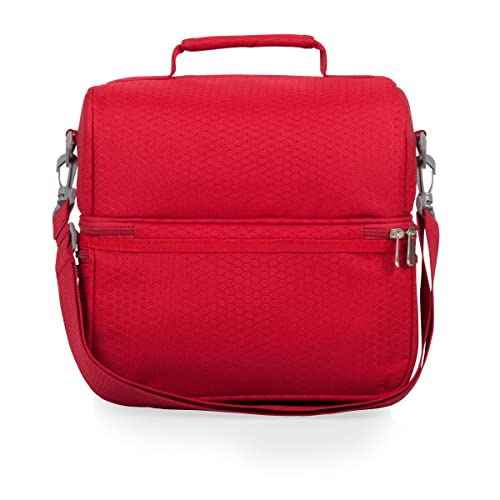 PICNIC TIME Coca Cola Pranzo Insulated Lunch Bag, Soft Cooler Lunch Box with Picnic Set and Dual Compartments, Portable Lunch Tote for Work and Travel, (Red) - color: Coca-Cola Coke Enjoy Coke - Red